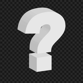 Question Mark 3D White Icon Transparent Background