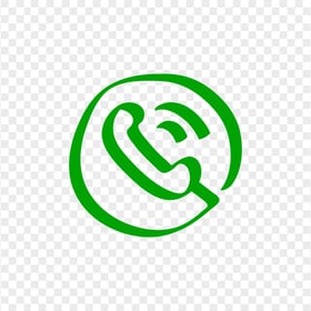 HD Green Hand Draw Round Circle Phone Icon Transparent PNG