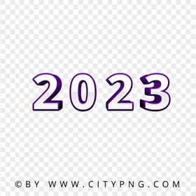 2023 Purple & White 3D Text Logo PNG