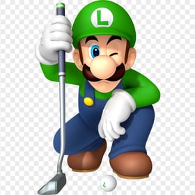 HD Mario Golf Luigi Character PNG