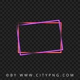 Purple And Red Neon Double Frame PNG