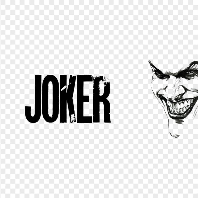 Joker Logo Black Text With Face Silhouette Citypng