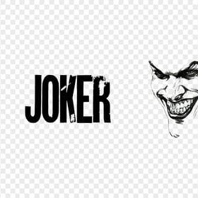 Joker Black Smiling Face Silhouette With Logo Text