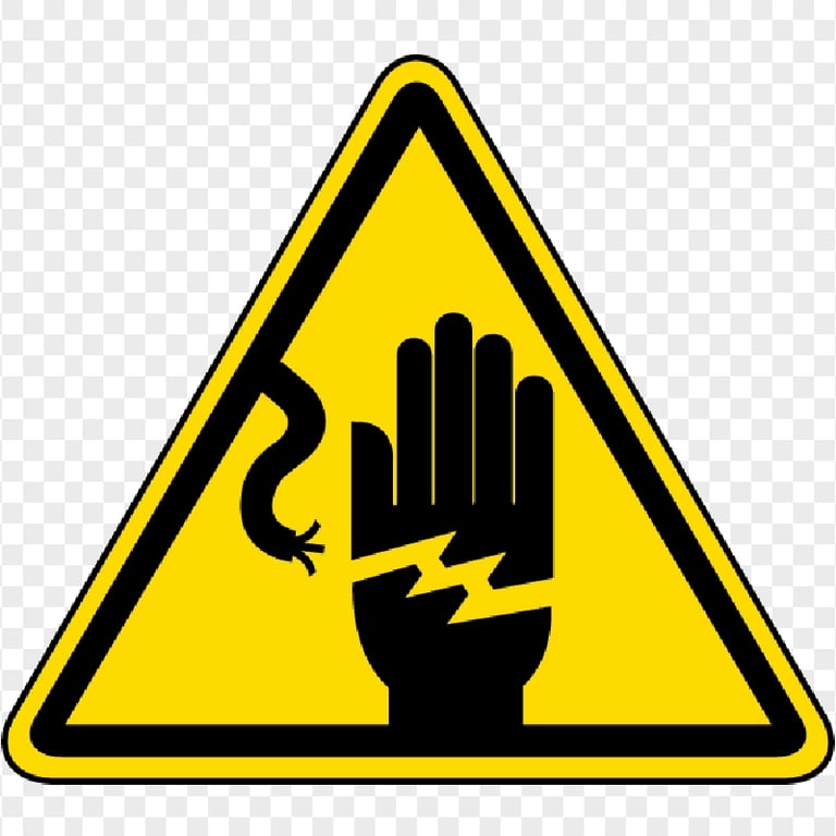 Danger Electric Hand Shock Risk Sign Triangle Citypng