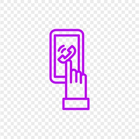 HD Purple Outline Mobile With Hand Icon Transparent PNG