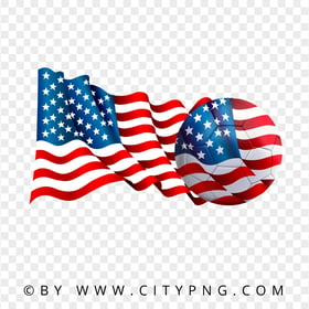 HD United States Flag With Soccer Football Ball PNG