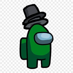 HD Green Among Us Crewmate Character With Double Top Hat PNG