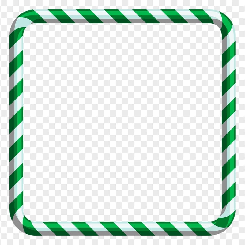 HD Christmas Square Frame Green Candy Style PNG