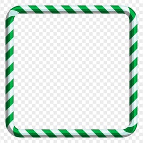 HD Christmas Square Frame Green Candy Style PNG
