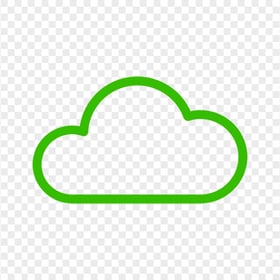 Download Green Outline Cloud Icon PNG