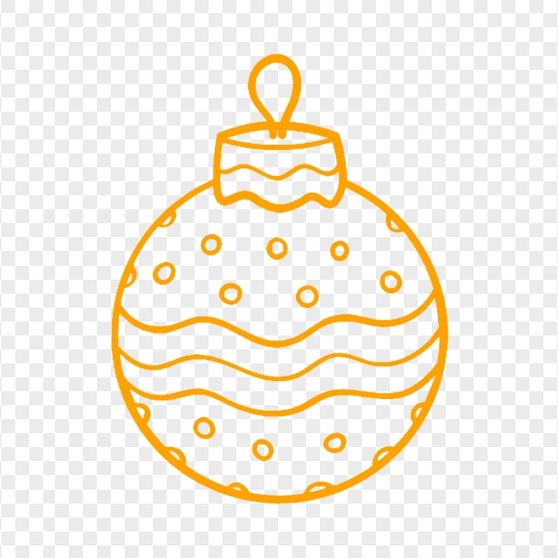 Orange Ornament Ball Line Icon Transparent Background