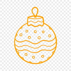 Orange Ornament Ball Line Icon Transparent Background