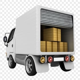 PNG 3D Truck Freight Package Delivery