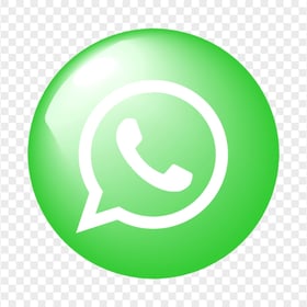 HD Round Circular Glossy WhatsApp Green Icon PNG