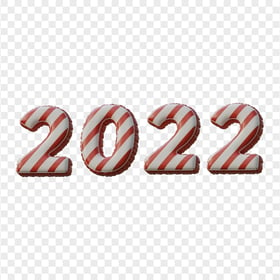 Red & White 2022 Text Numbers HD PNG