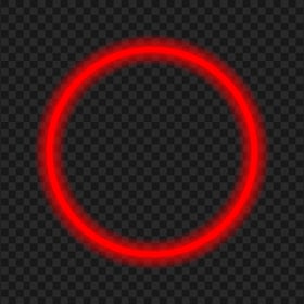 HD Glowing Red Outline Circle Shape Neon PNG