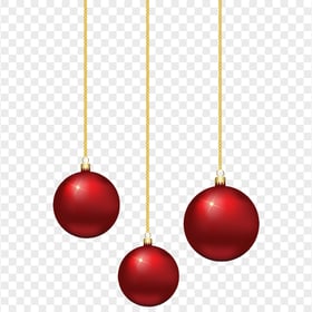 Red Hanging Christmas Decoration Balls HD PNG