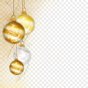 PNG Holiday Christmas Hanging Gold Balls Illustration