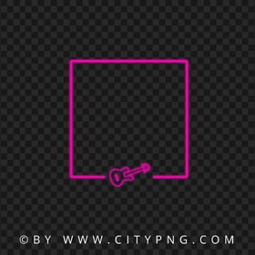 Pink Neon Frame With Guitar Shape PNG IMG