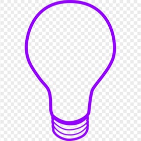 Purple Outline Light Bulb Icon PNG