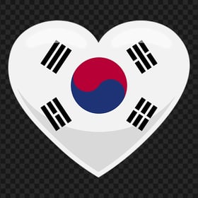South Korea Flag Heart Icon PNG