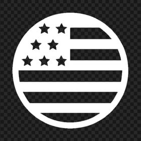 American USA  Round White Flag Icon PNG