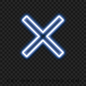 HD PS Controller X Cross Neon Button Icon PNG