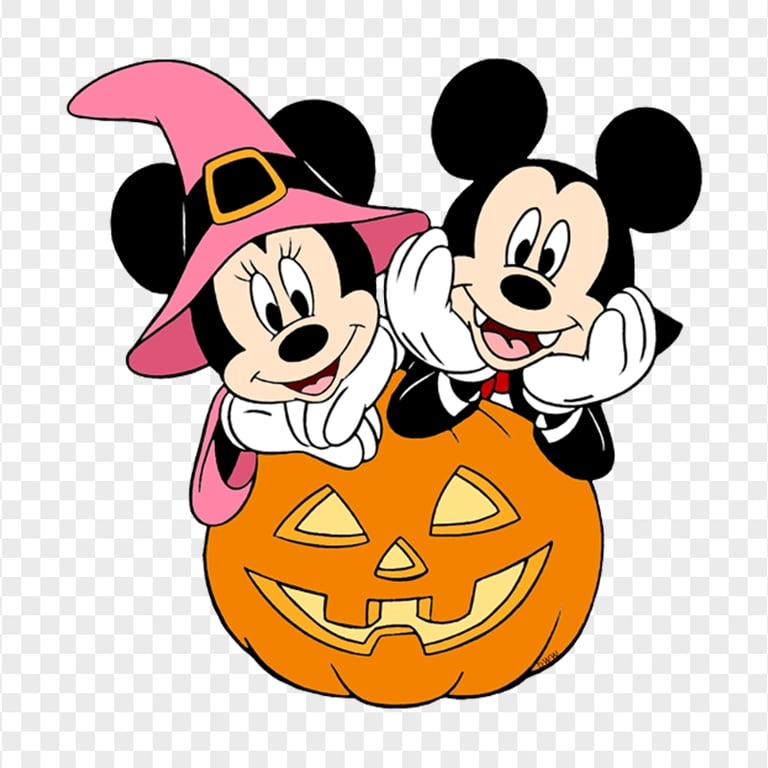 Mickey & Minnie Mouse Halloween Pumpkin PNG
