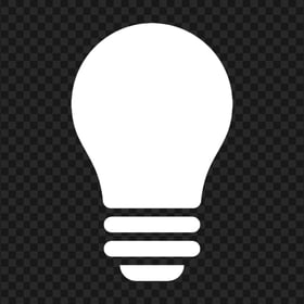 HD White Light Bulb Silhouette Icon PNG