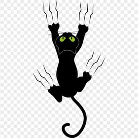 Black Cat with Claw Marks Illustration HD Transparent PNG