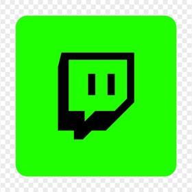 HD Lime & Black Twitch TV Square Icon Transparent Background PNG