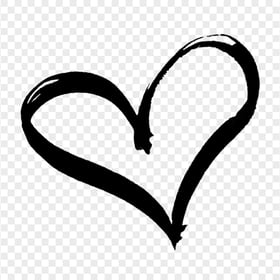 HD Black Hand Drawn Heart PNG