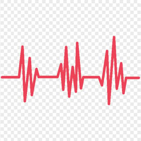 HD Heart Rate Pulse Flat Red Icon Transparent Background