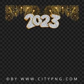 HD Gold 2023 Sparkle Firework Design PNG
