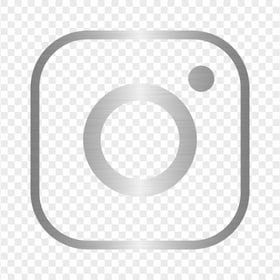 HD Silver Metal Square Outline Instagram IG Logo Icon PNG