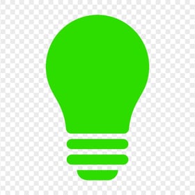 HD Green Light Bulb Silhouette Icon PNG
