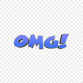 OMG! Blue Comic Word Expression HD PNG