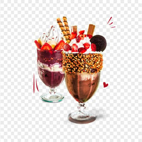 Ice Cream Frozen Dessert Milkshake Glass Cups