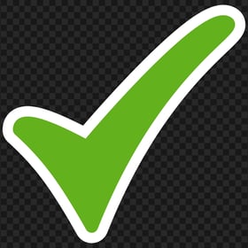 HD Green Tick Mark Sticker Effect PNG