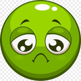 Green Emoji Emoticon Face Sick Tired
