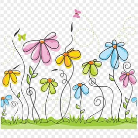 Painting Butterflies And Flowers Illustration HD PNG