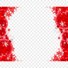 HD Red Christmas Ornament Balls Baubles Frame PNG