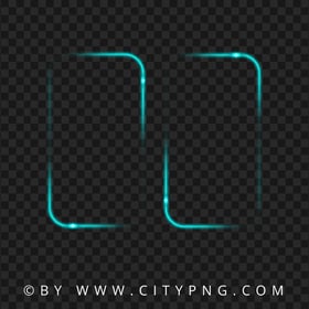 HD Two Double Glowing Blue Neon Frame PNG