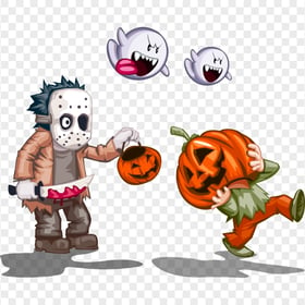 Halloween Two Cartoon Characters PNG