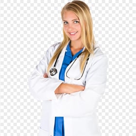 Beautiful Blonde Female Doctor Smiling Medicine