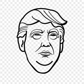 Donald Trump Black Outline Drawing Face Head