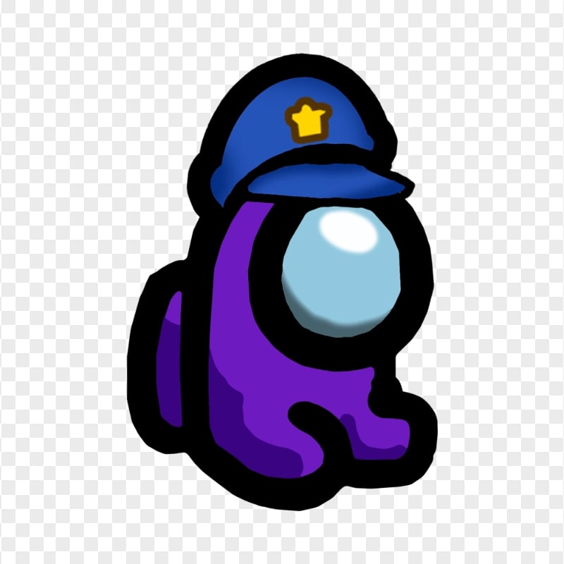 HD Purple Among Us Mini Crewmate Character Baby Police Hat PNG