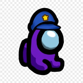 HD Purple Among Us Mini Crewmate Character Baby Police Hat PNG