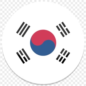 South Korea Round Flag Icon PNG