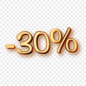 -30% Discount Sale Gold Text Transparent PNG